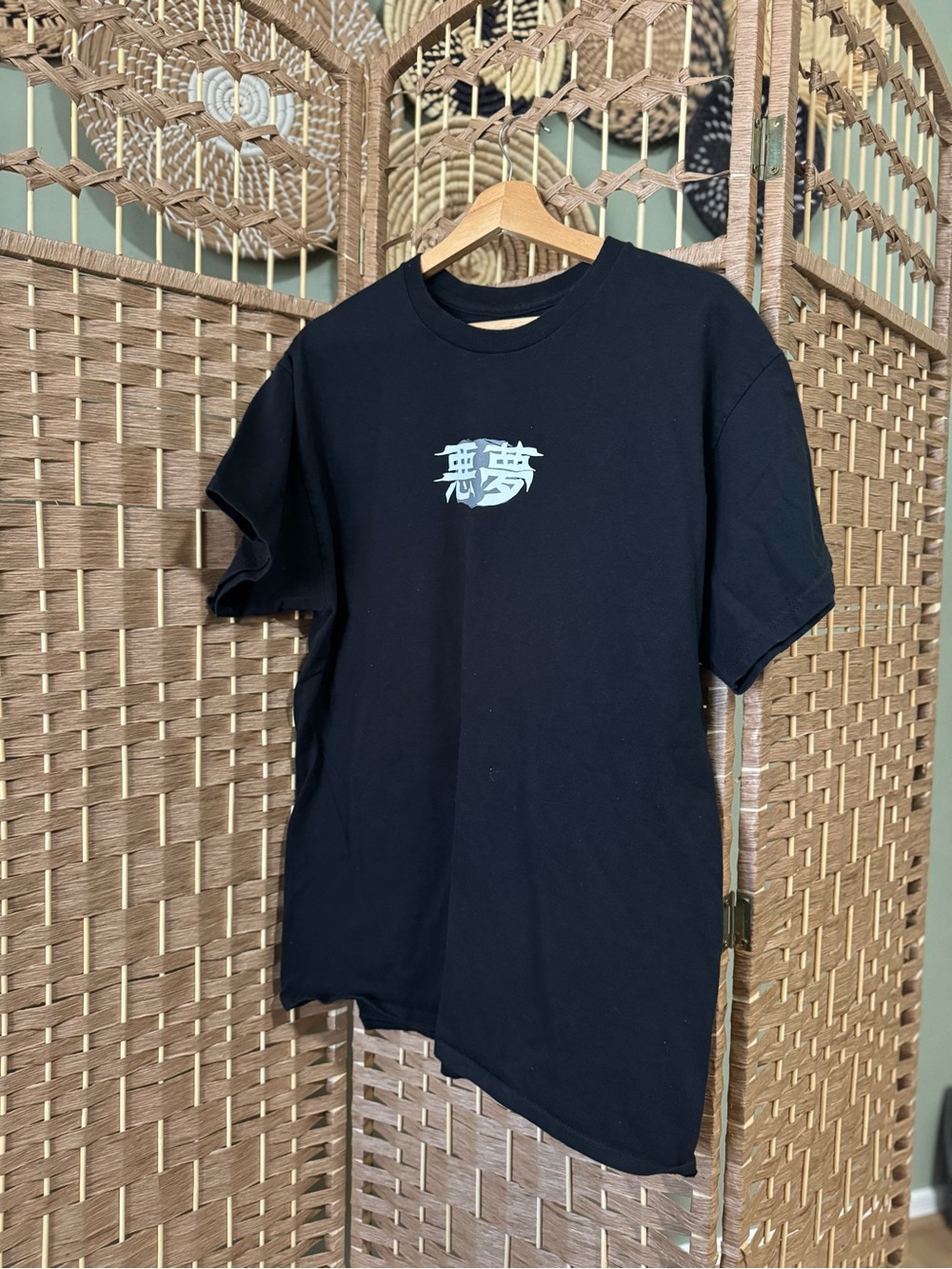 9th Life Black Graphic Crewneck T-Shirt with Logo